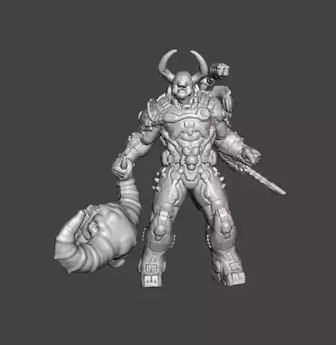 SLAYER DAEMONIC ARMOR FATALITY MINIATURE MODEL FIGURE SCIFI RPG 3D print model