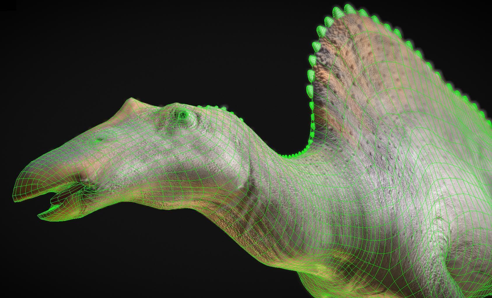 Oranosaurus Low-poly 3D model_1