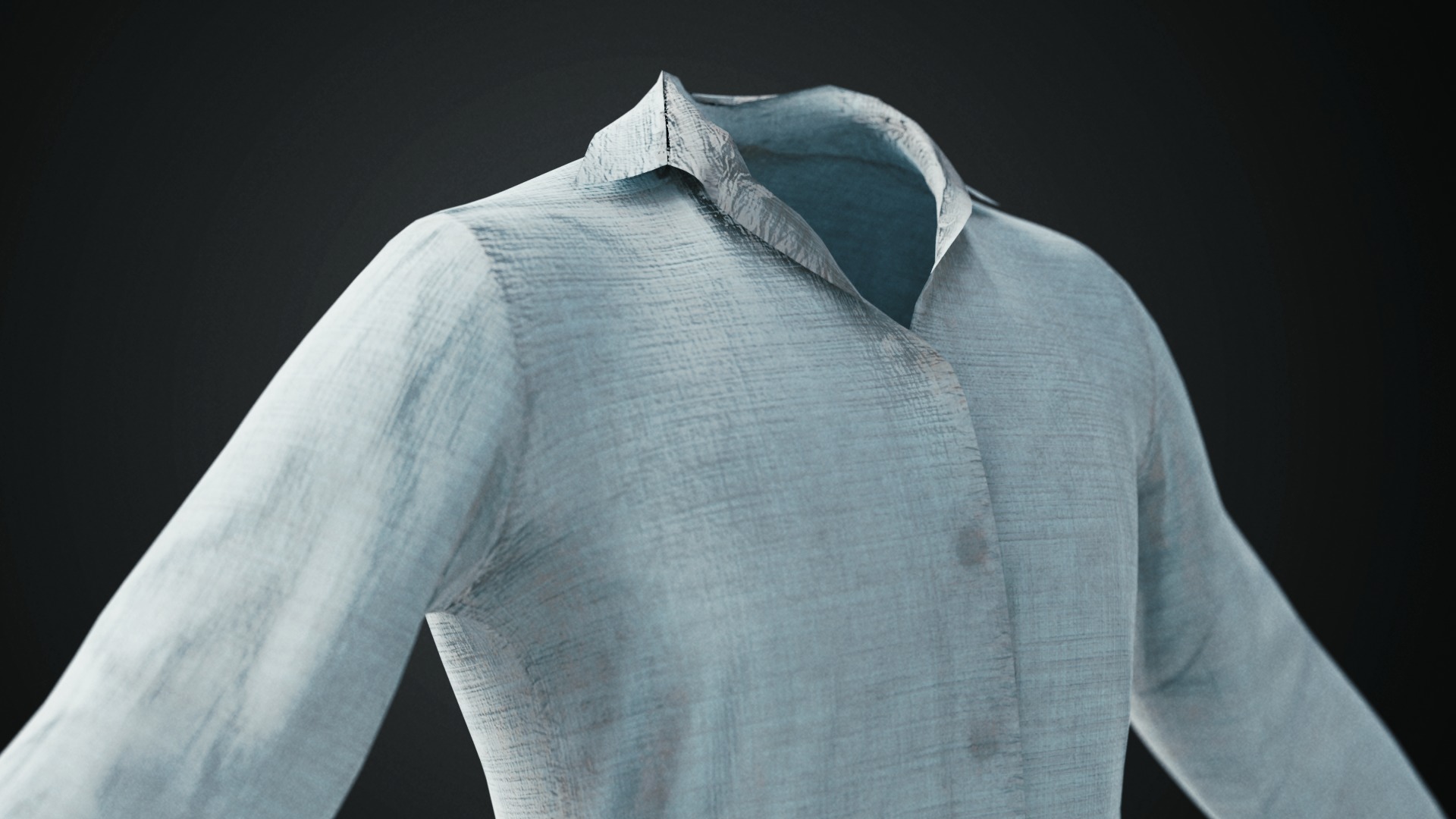 Blue work shirt - Low poly - PBR Low-poly 3D model_3
