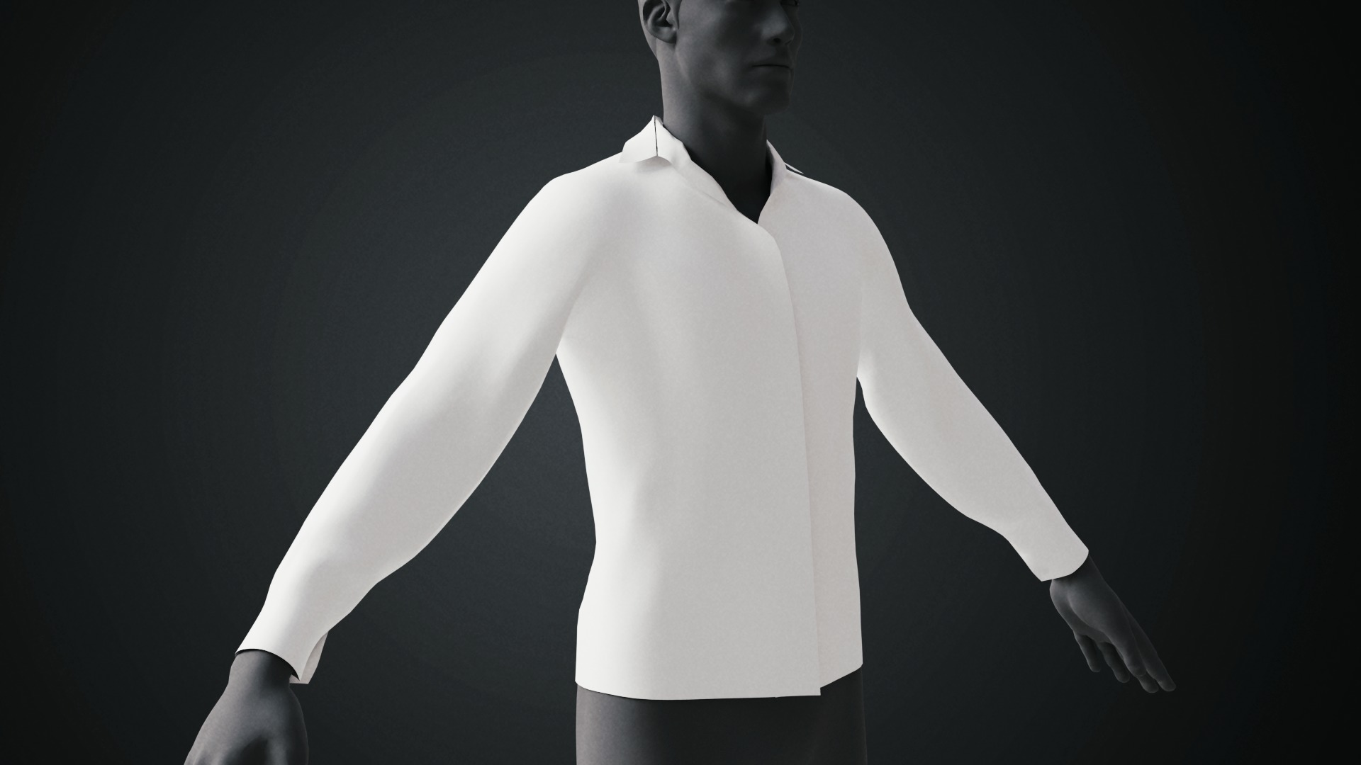 Blue work shirt - Low poly - PBR Low-poly 3D model_2