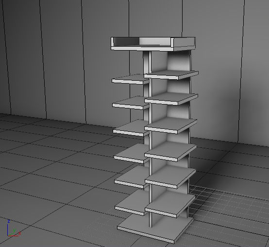 cupboard furniture Low-poly 3D model_8