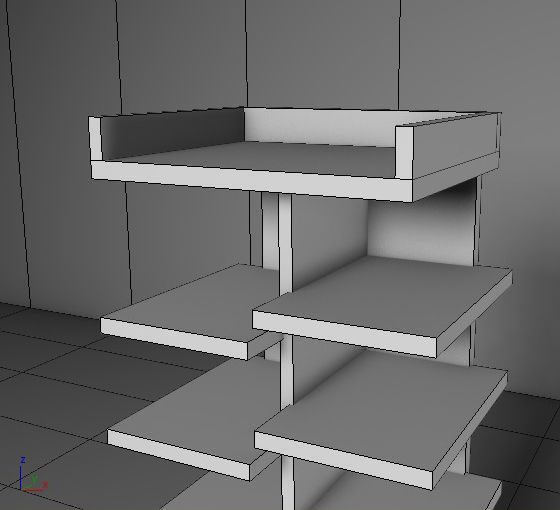 cupboard furniture Low-poly 3D model_10