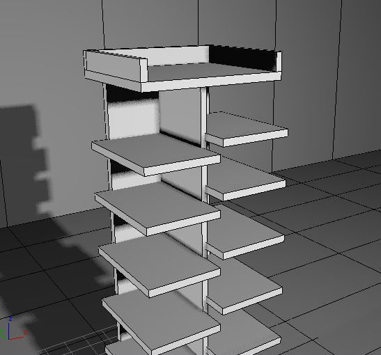 cupboard furniture Low-poly 3D model_12