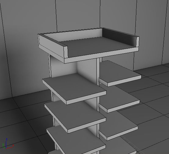 cupboard furniture Low-poly 3D model_7