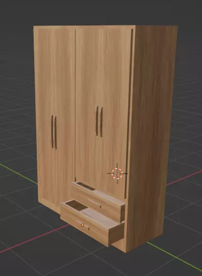 wooden wardrobe closet clothes cupboard 3D print model