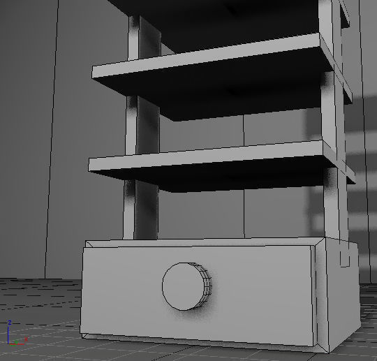 cupboard furniture Low-poly 3D model_3