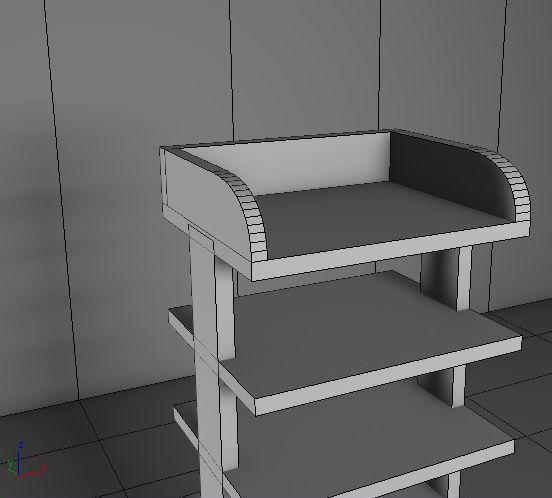 cupboard furniture Low-poly 3D model_8