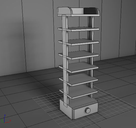cupboard furniture Low-poly 3D model_1