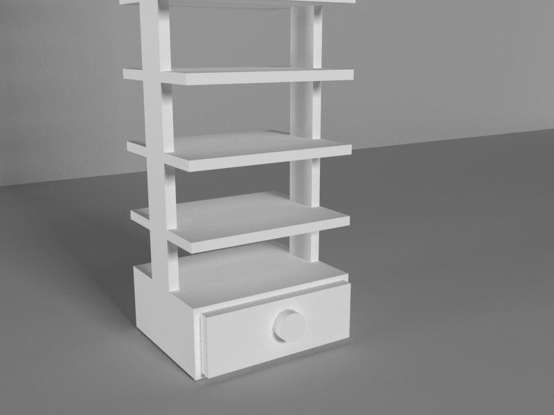 cupboard furniture Low-poly 3D model_2