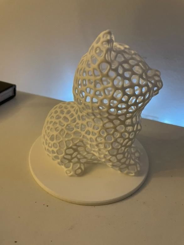Voronoi cat NO SUPPORTS 3D print model_4