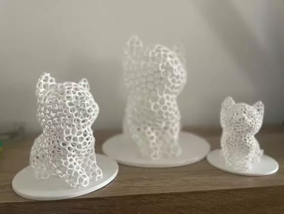 Voronoi cat NO SUPPORTS 3D print model_0