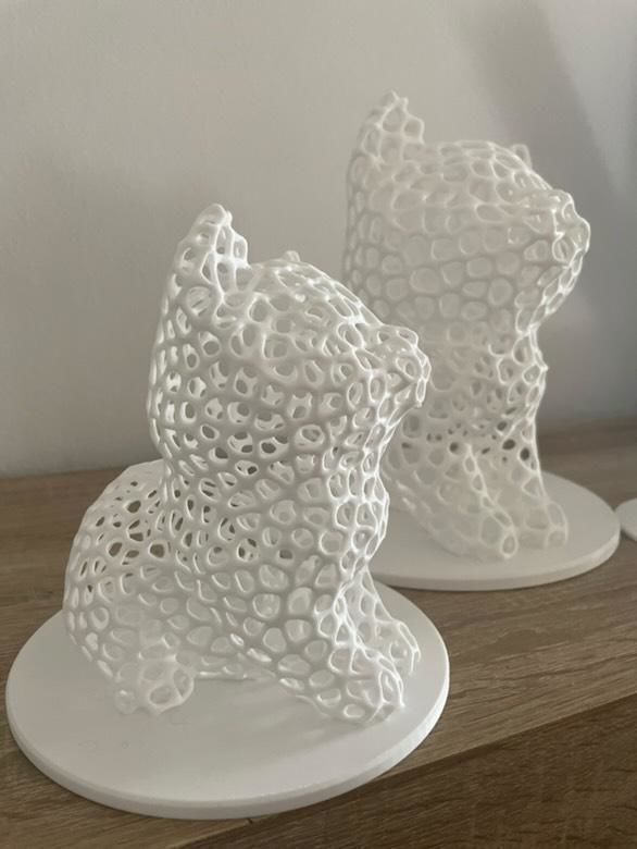 Voronoi cat NO SUPPORTS 3D print model_1