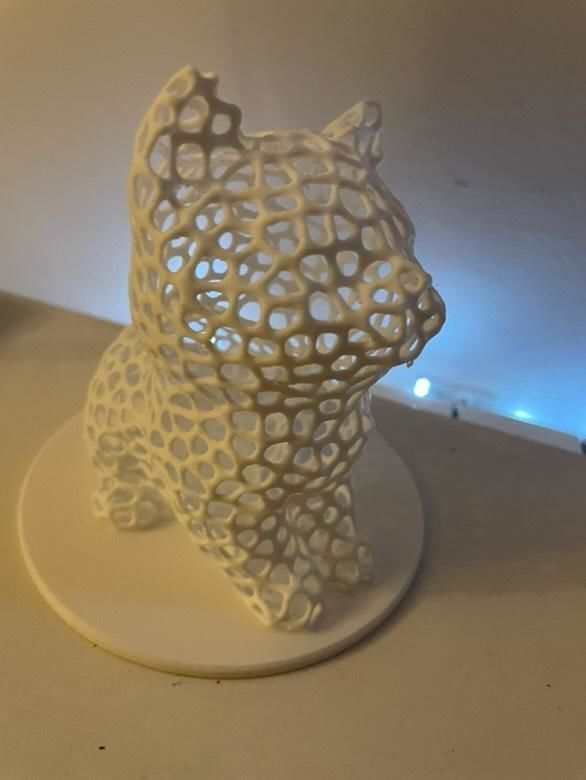Voronoi cat NO SUPPORTS 3D print model_3