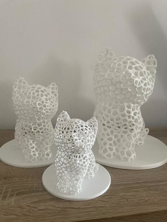 Voronoi cat NO SUPPORTS 3D print model_2