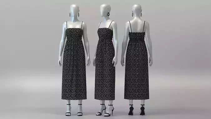 Animal Printed Smocked Dress