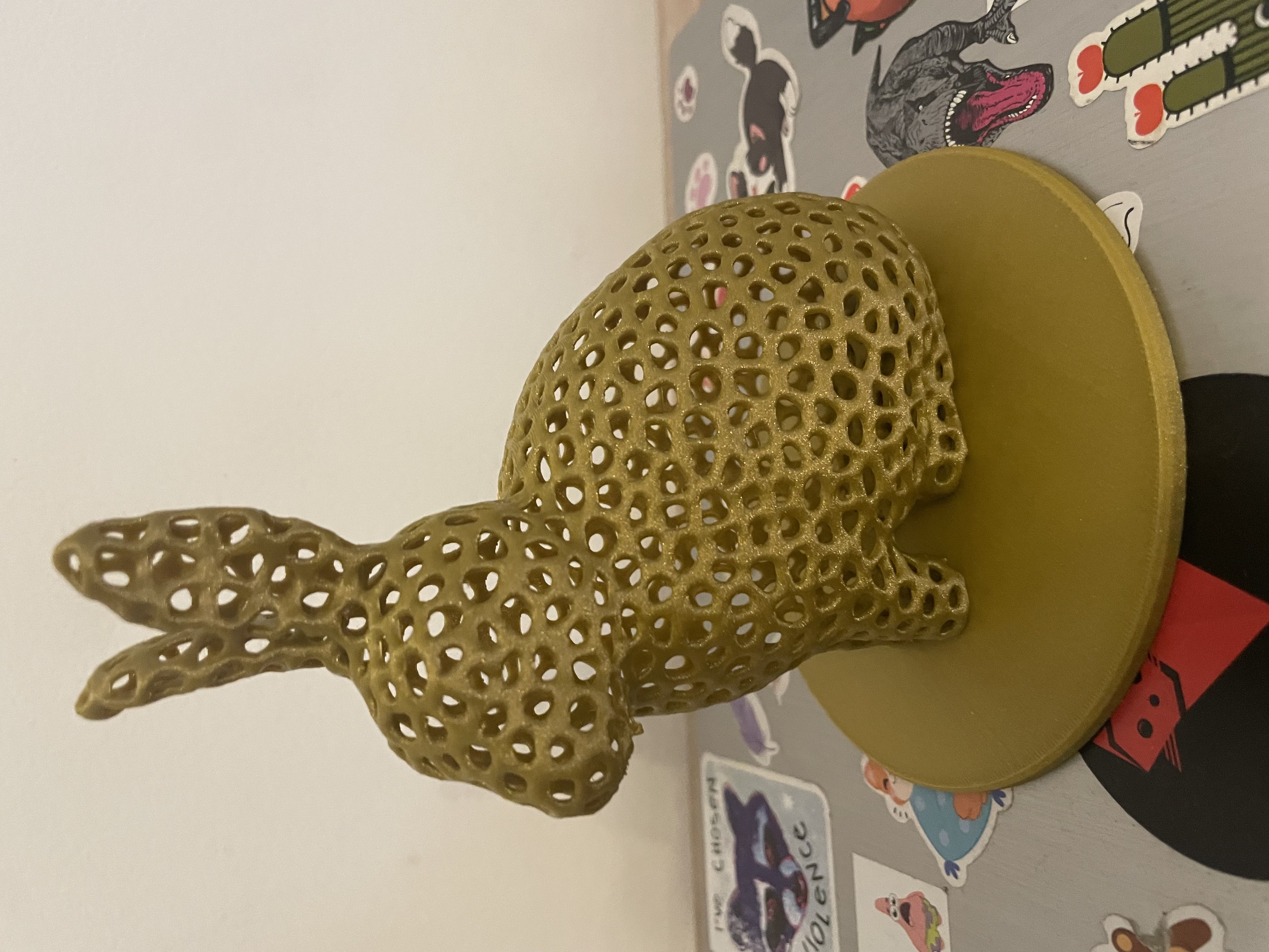 Voronoi rabbit NO SUPPORTS 3D print model_1