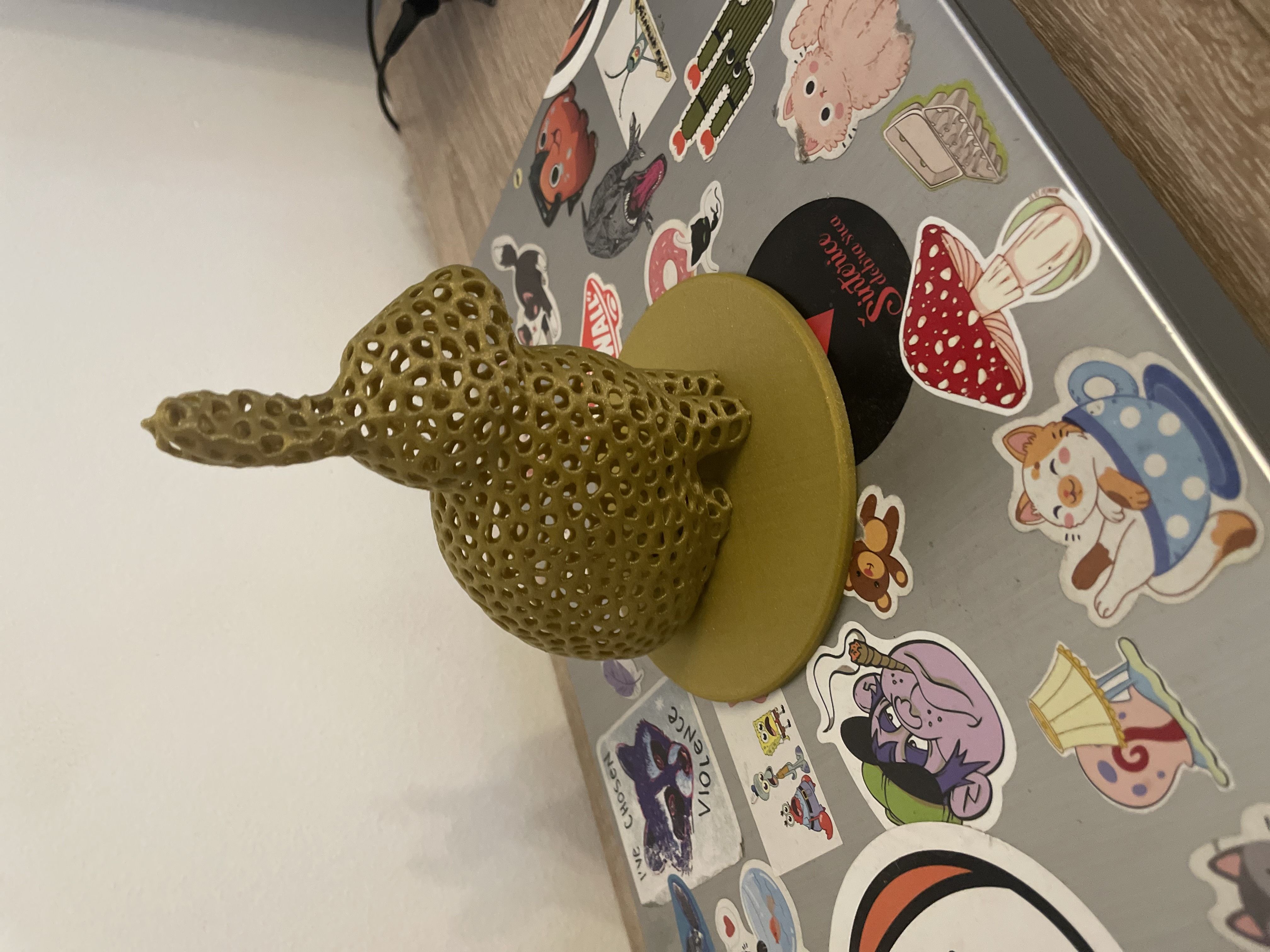 Voronoi rabbit NO SUPPORTS 3D print model_2