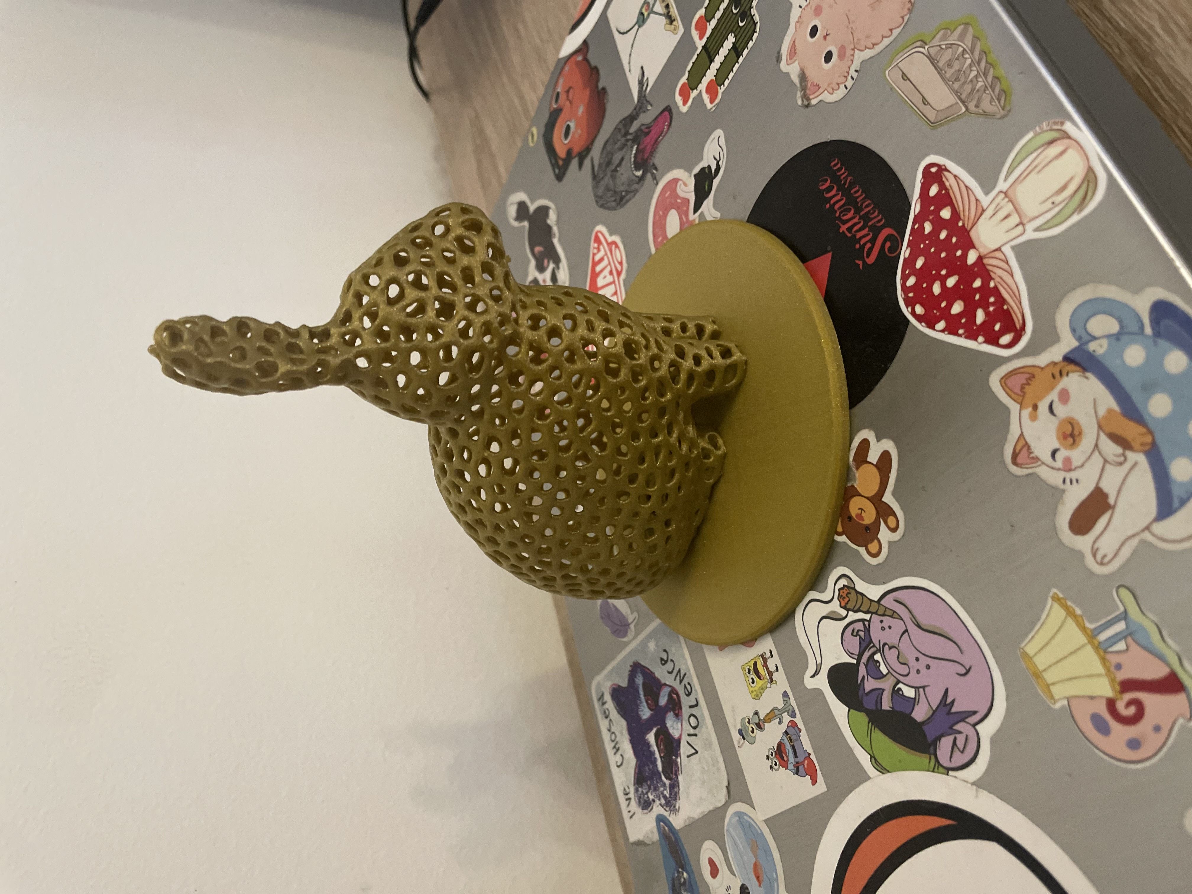 Voronoi rabbit NO SUPPORTS 3D print model_3