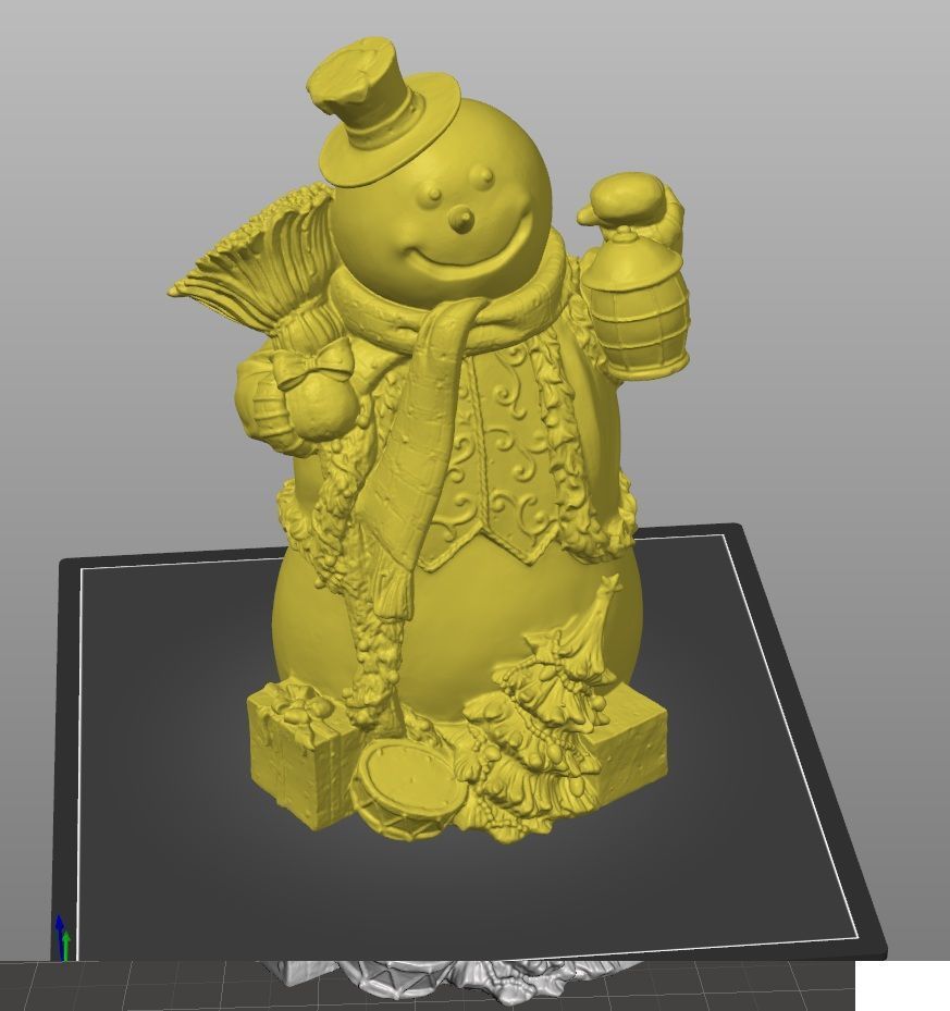 winter time christmas snowman statue 3D print model_6