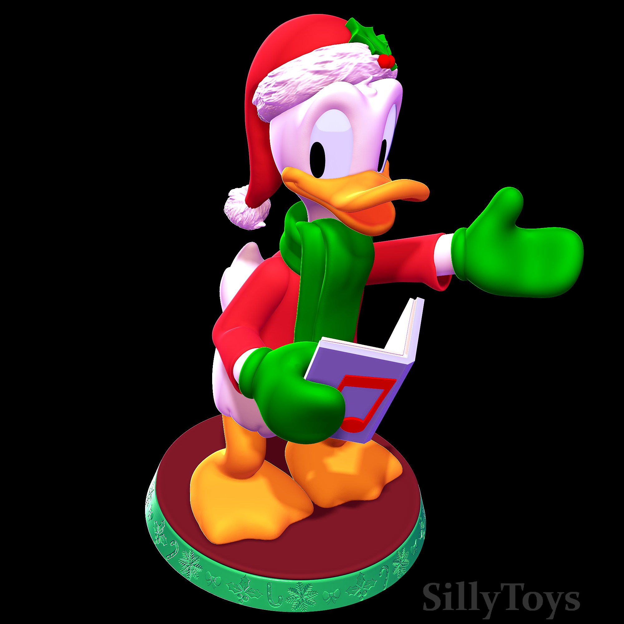Donald Duck Christmas 3D print model_4