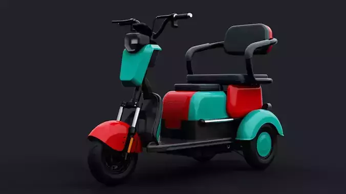 Electric Tri-bike Low-poly 3D model