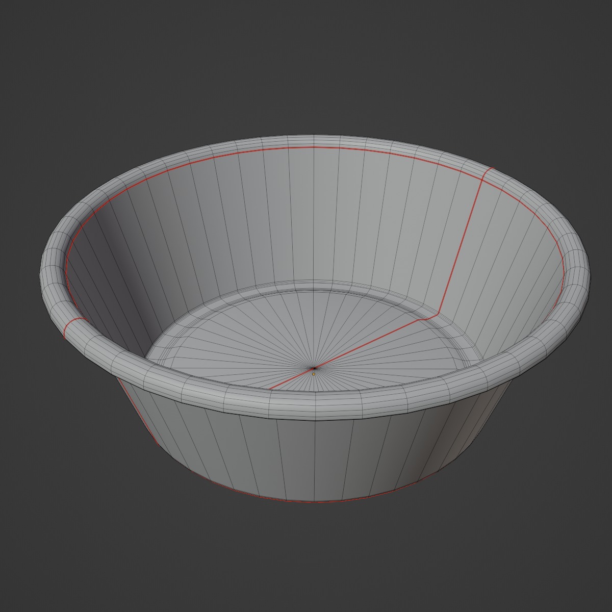 Plastic Wash Basin D 08 Low-poly 3D model_9