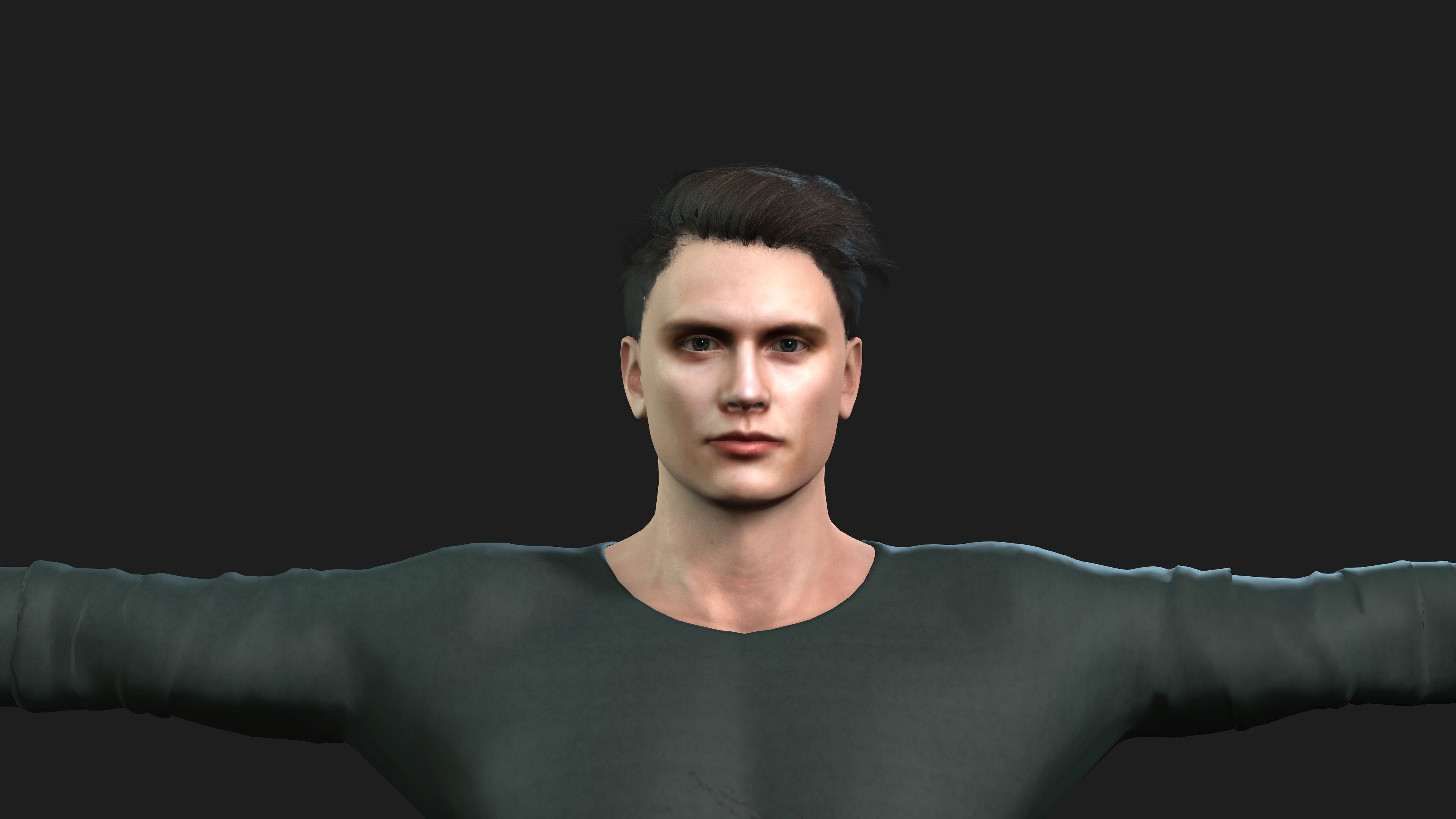 man in cool  printed shirt        3D model_16