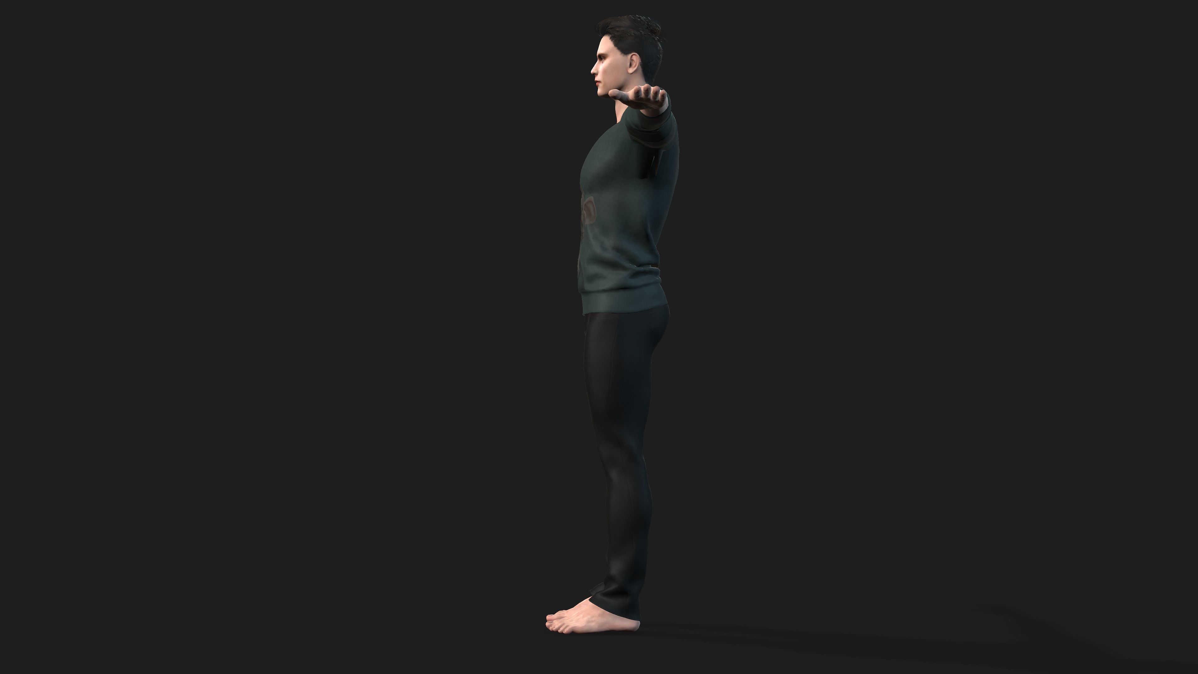 man in cool  printed shirt        3D model_8