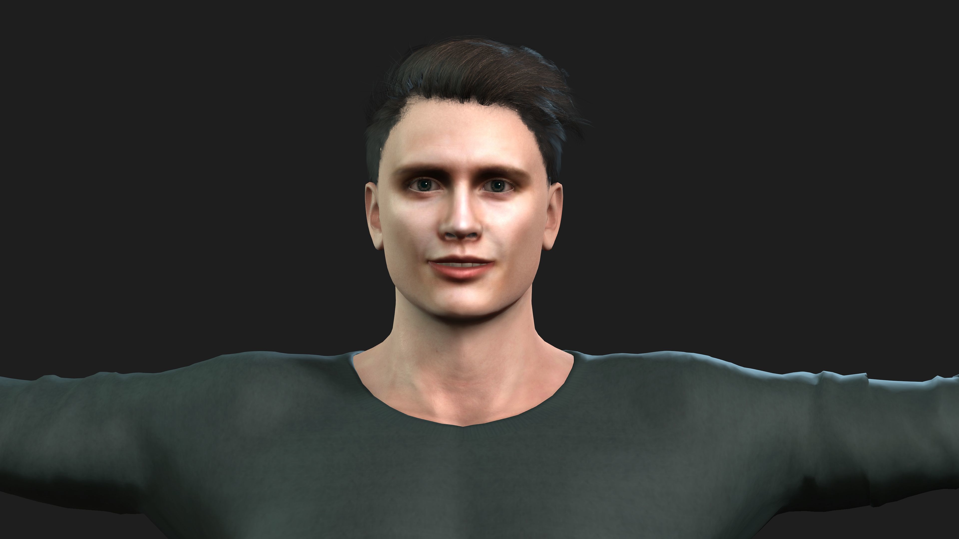 man in cool  printed shirt        3D model_13