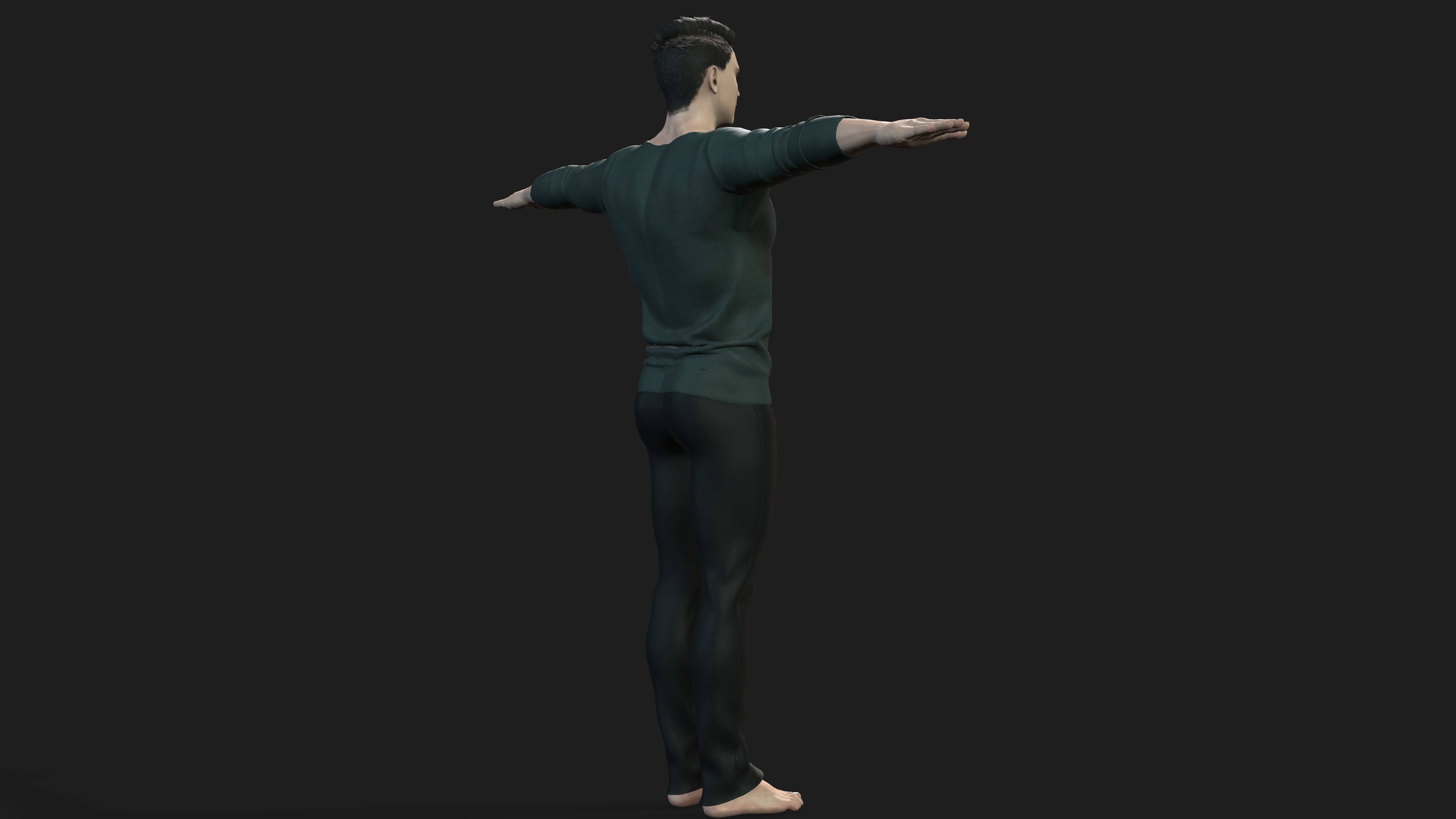 man in cool  printed shirt        3D model_5