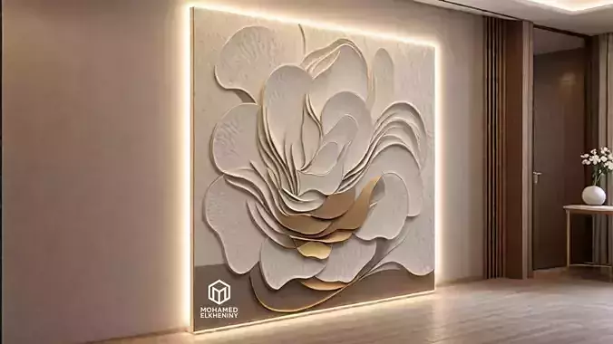 modern panel wall decor set wall relief mural CNC 108