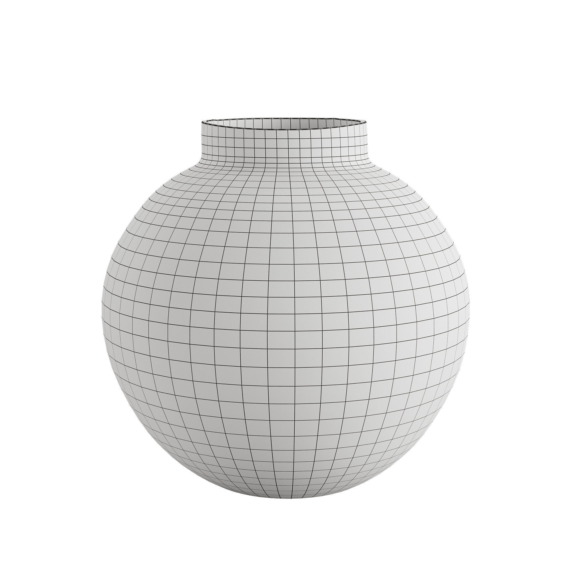 Round Striped Vase 3D model_4
