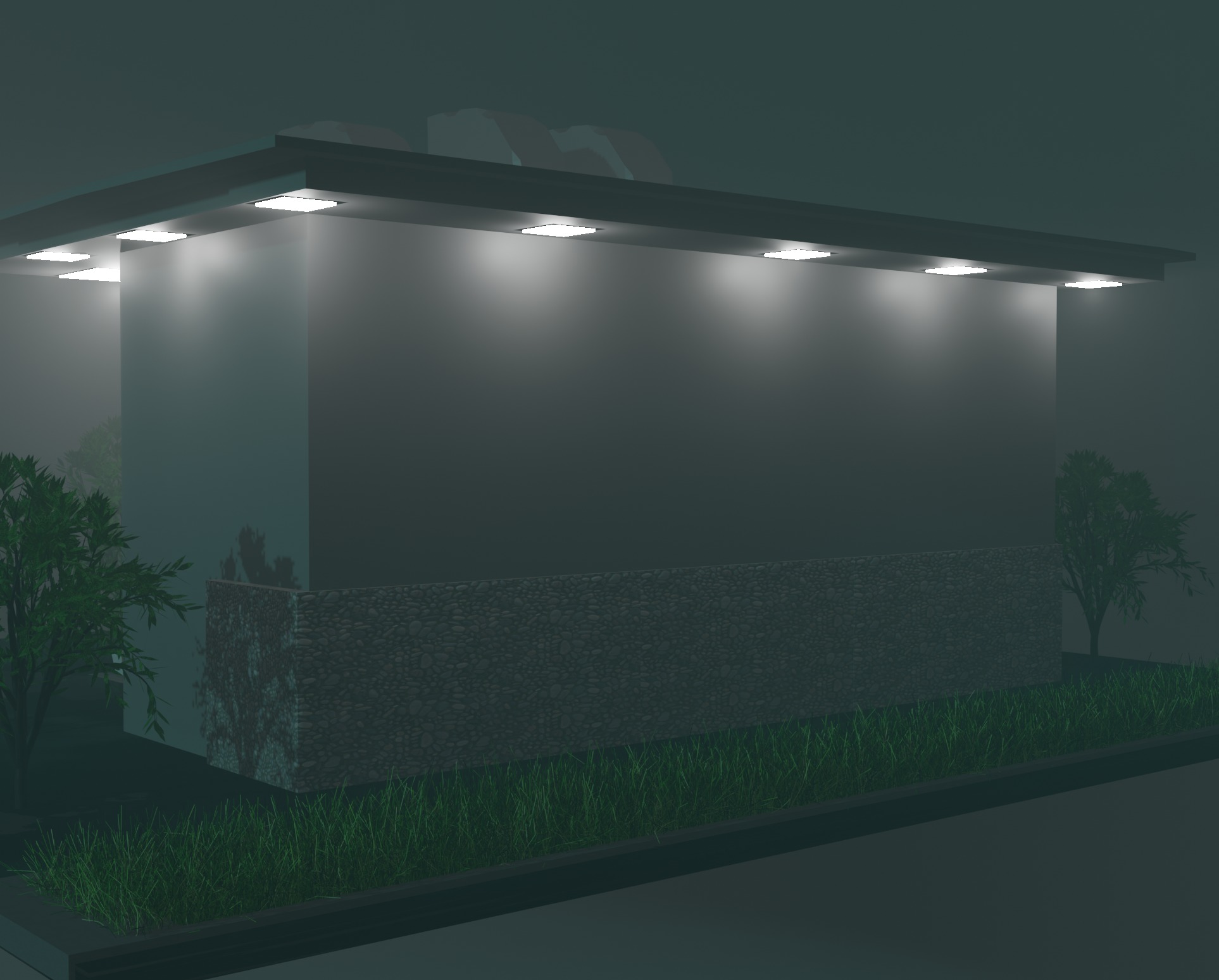 house in fog  Low-poly 3D model_1