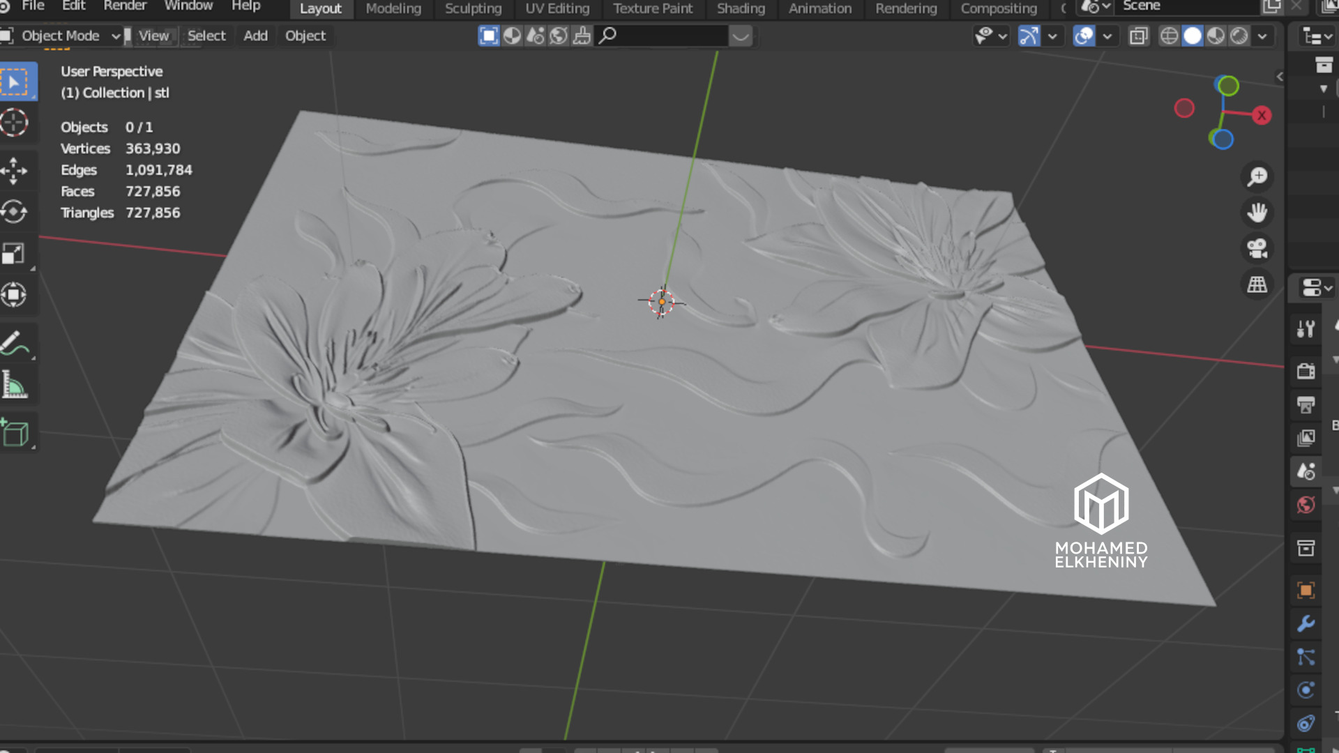 modern panel wall decor set wall relief mural CNC 109 3D model_3