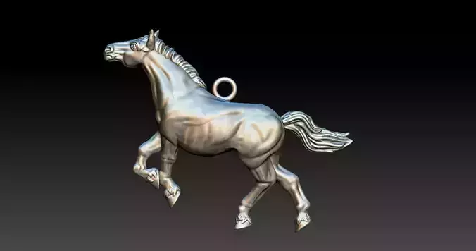 Horse Pendant 3D Printed Model 