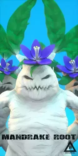 Rigged Mandrake Root 3D Model  Fully Animated for Poser  Daz