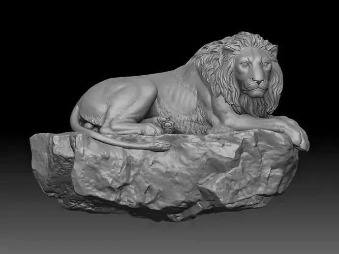 Lion sitting 3d model