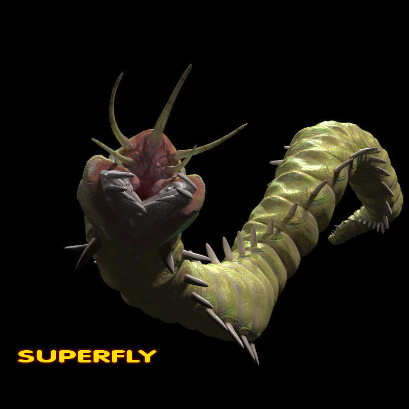 Rigged Bobbit Worm 3D Model for Poser Daz 3D model_12