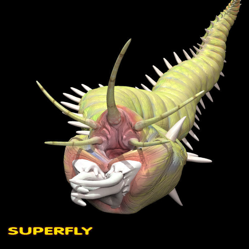 Rigged Bobbit Worm 3D Model for Poser Daz 3D model_10