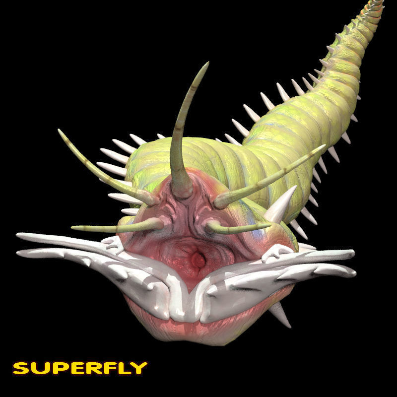 Rigged Bobbit Worm 3D Model for Poser Daz 3D model_9