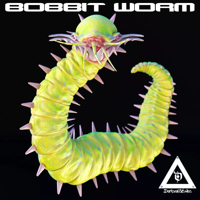 Rigged Bobbit Worm 3D Model for Poser Daz 3D model_0