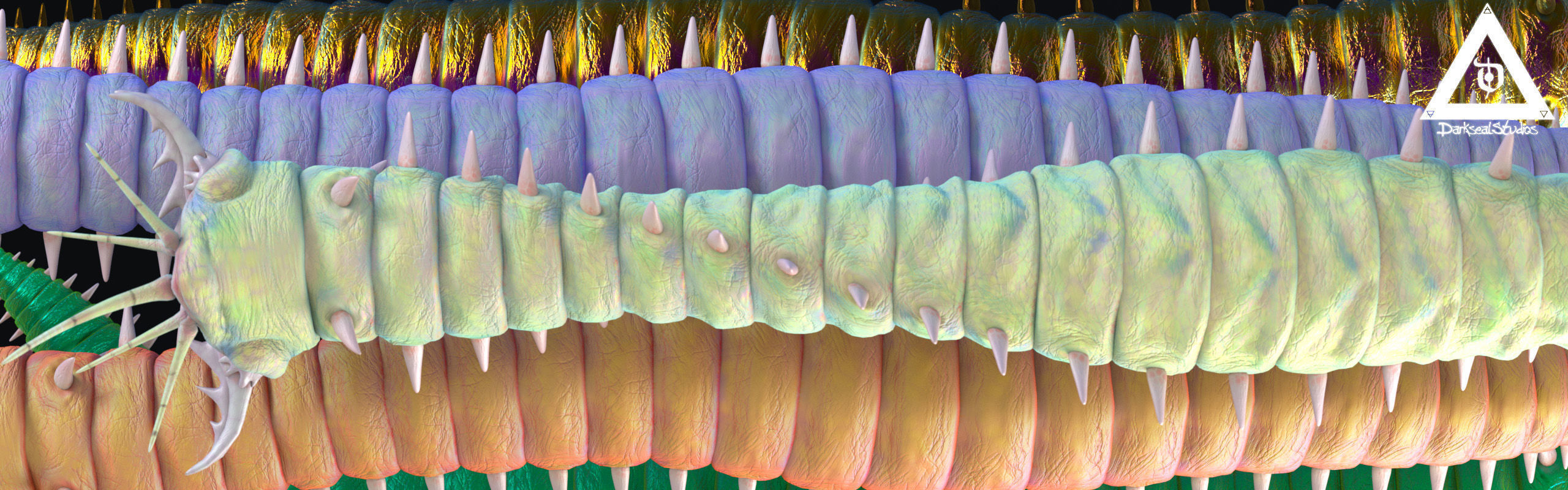 Rigged Bobbit Worm 3D Model for Poser Daz 3D model_2