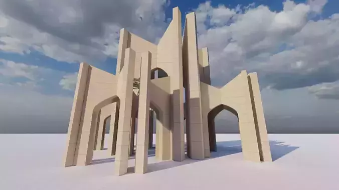square park-place park-forum landacape 3D model