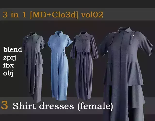 3 Shirt dresses vol02