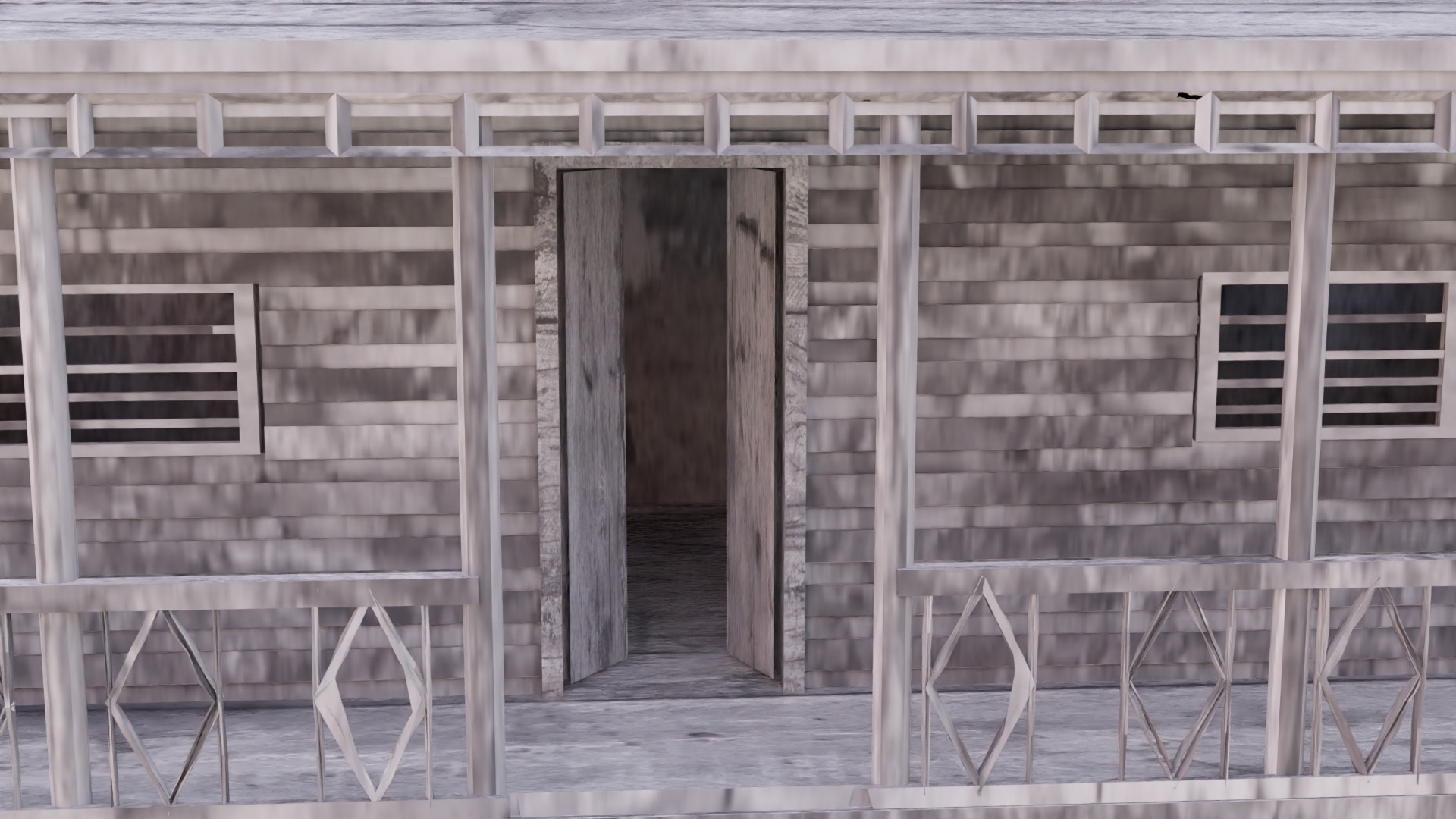 Low Poly Old House  Low-poly 3D model_6