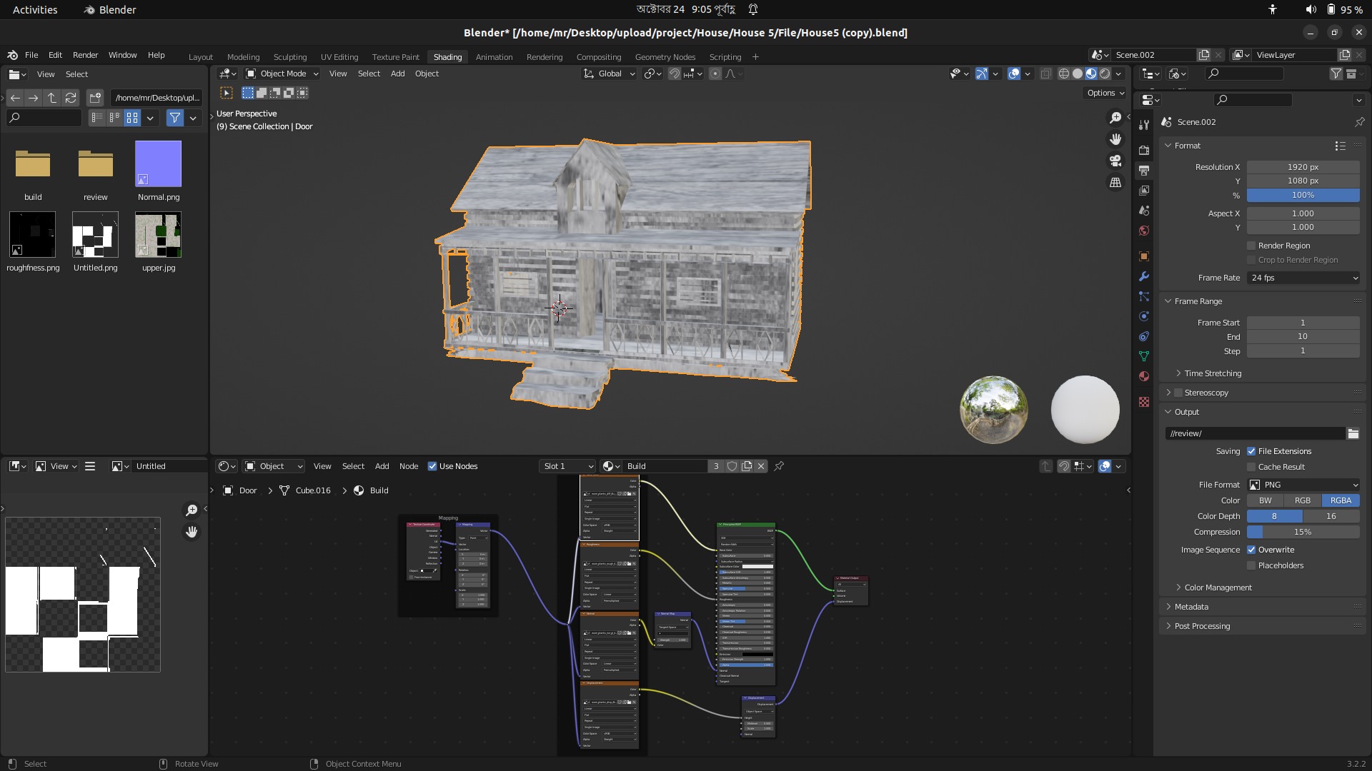 Low Poly Old House  Low-poly 3D model_10