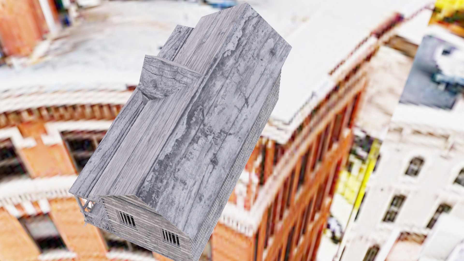 Low Poly Old House  Low-poly 3D model_3