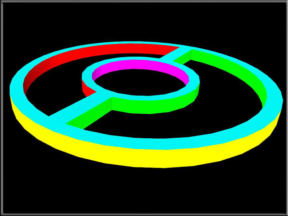 Geometric Target Low-poly 3D model_1