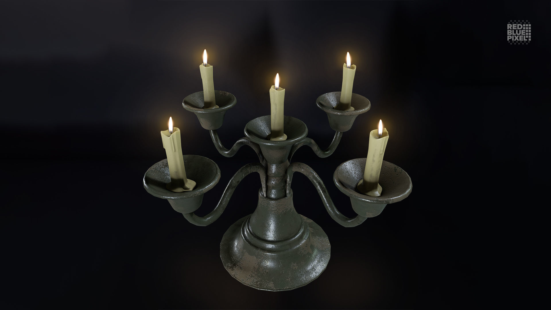 Candle Stand 01 Low-poly 3D model_3