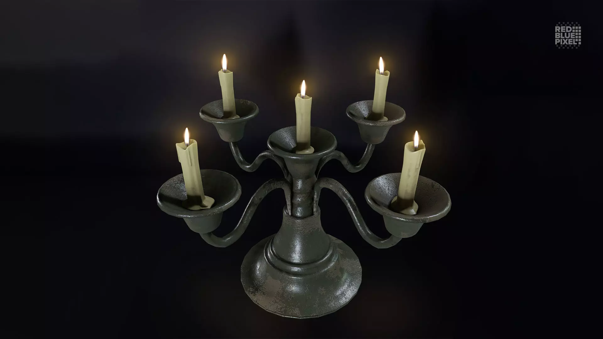 Candle Stand 01 Low-poly 3D model_0